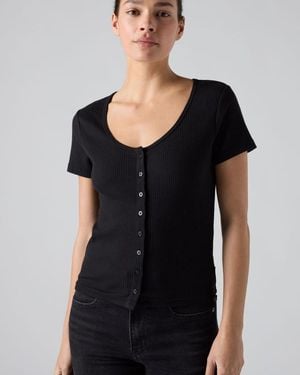 Levi's Austen Button Up Short Sleeve Top - Black