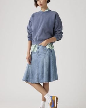 Levi's Godet Knee Length Lightweight Skirt - Blue