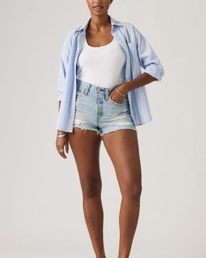 Levi's Shorts 501 Original De Tiro Alto - Azul