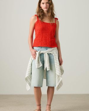 Levi's Abbey Tie Shoulder Jumper Tank Top - Red
