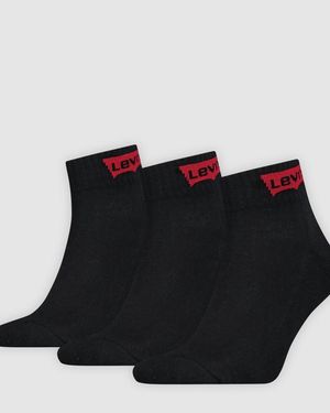 Levi's Calcetines De Altura Media Batwing: Paquete De 3 Pares - Negro