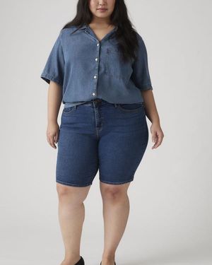 Levi's Shaping Bermuda Shorts (Plus Size) - Blue