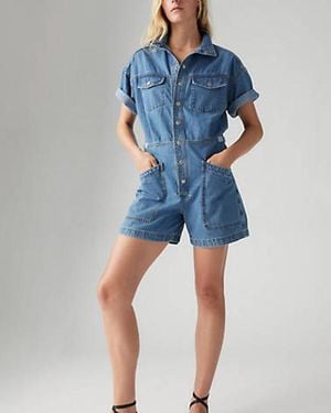 Levi's Short Sleeve Surplus Romper - Bleu