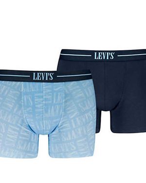 Levi's Discharge Logo Boxer Brief 2 Pack - Blue