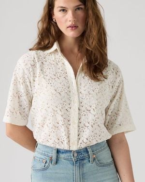 Levi's Harlie Short Sleeve Lace Shirt - White