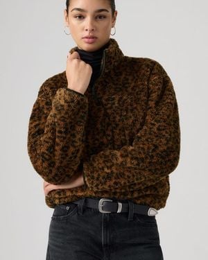 Levi's Gemma Sherpa 1/4 Zip Sweatshirt - Brown