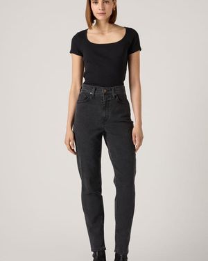 Levi's High Waisted Mom Jeans - Black