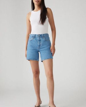 Levi's 501 Original High Rise Mid Thigh Jean Shorts - Blue