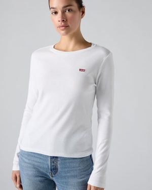 Levi's Essential Housemark Long Sleeve Tee - White