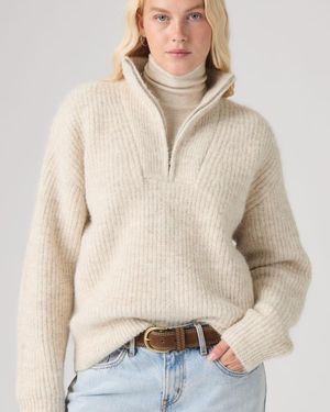 Levi's Ava Pullover Mit Kurzem Reißverschluss - Natur
