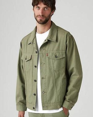 Levi's Relaxed Trucker Cotton Linen Jacket - Verde