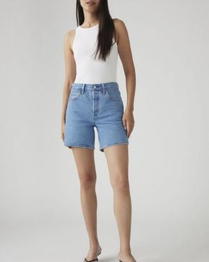 Levi's 501 Original High Rise Mid Thigh Jean Shorts - Blue