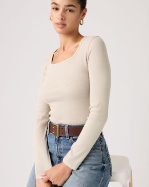 Levi's Essential Squared Neck Long Sleeve Top - Blue