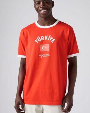 Levi's Camiseta Ringer De Turquía - Rojo