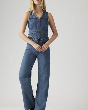 Levi's Ribcage Wide Leg Braided Lightweight Jeans - Blue