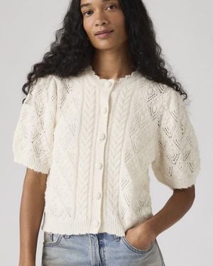 Levi's Pauline Pointelle Short Sleeve Cardigan - Natural
