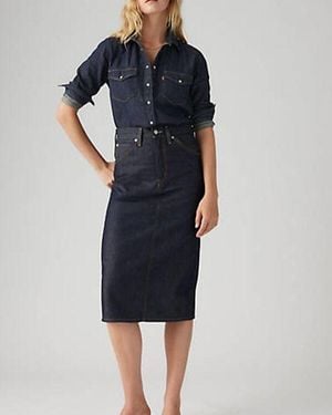Levi's High Rise Slit Skirt - Blu