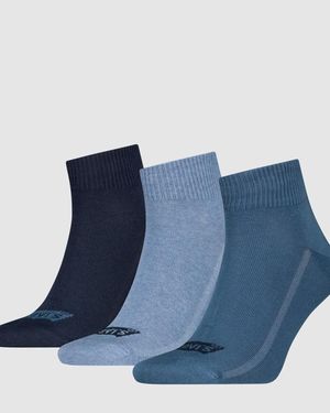 Levi's Mid Cut Logo Socks 3 Pack - Azul