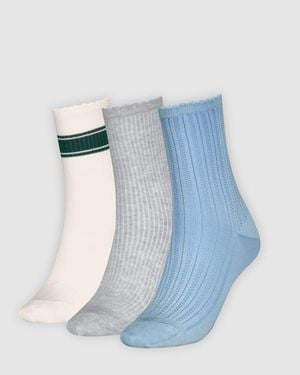 Levi's Regular Cut Structured Socks 3 Pack - Azul