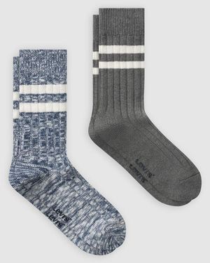 Levi's Regular Cut Mouline Bootsock 2 Pack - Blue