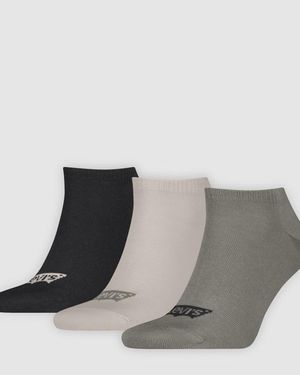 Levi's Low Cut Batwing Socks 3 Pack - Gris
