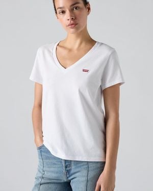 Levi's The Perfect V Neck Tee - Blanco