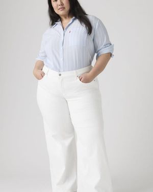 Levi's 318 Shaping Wide Leg Pants (Plus Size) - Blanco