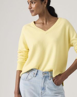 Levi's Supersoft V Neck Pullover Jumper - Yellow