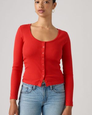 Levi's Top Austen Con Bottoni A Maniche Lunghe - Rosso