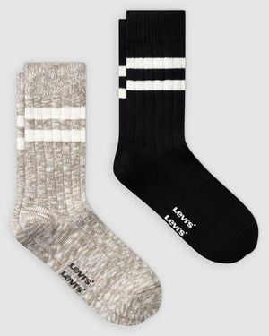 Levi's Regular Cut Mouline Bootsock 2 Pack - Black