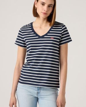 Levi's The Perfect V Neck Tee - Bleu