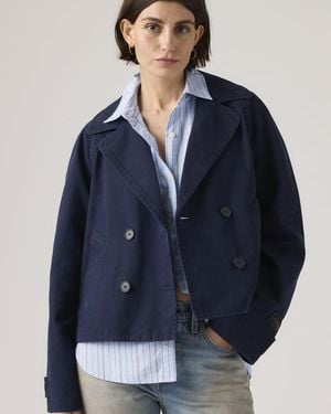 Levi's Bree Cropped Swing Trench Jacket - Blue