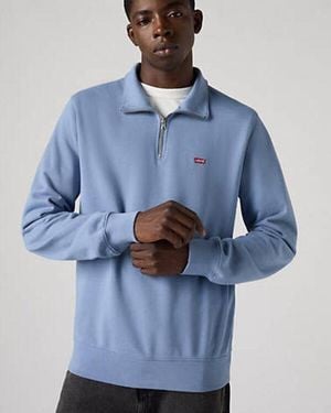Levi's Pullover Original Housemark Con Cerniera A Tre Quarti - Blu