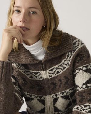 Levi's Sudadera Con Cremallera Waverly Fairisle - Marrón