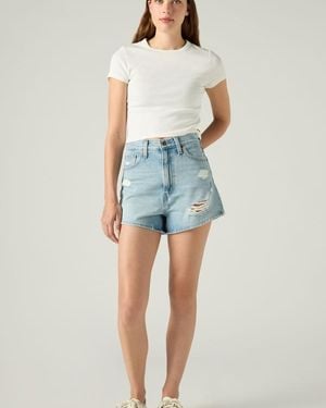 Levi's High Rise Mom Shorts - Blue