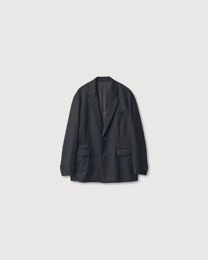 Ssstein Wool Flannel Oversized Single Breasted Jacket - Blue