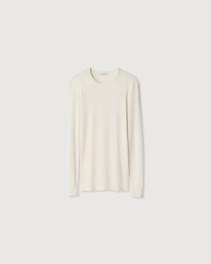 Lemaire Long Sleeve Ribbed Tee - White