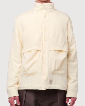 RANRA Epitome Wool Silk Padded Overshirt - Natural