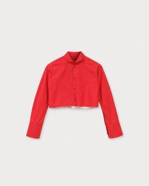 SONIA CARRASCO Tuxedo Shirt Scarf - Red