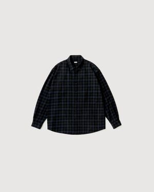 A.PRESSE Wool Regular Collar Shirt - Black