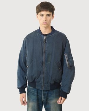 A.PRESSE Vintage Silk B-15C Flight Jacket - Blue
