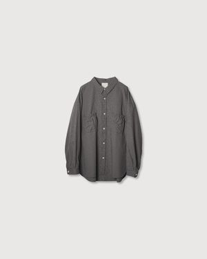 Reformed Wrist Patch Wide Shirt "Check" - Gray