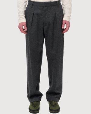RANRA Fold Wool Tailored Pants - Black