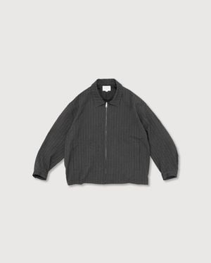 Still By Hand Creasy Zip Up Blouson - Black