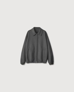 Ssstein W/Ca Double Face Cloth Zip Jacket - Gray