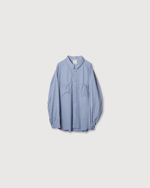 Reformed Wrist Patch Wide Shirt "Stripe" - Blue
