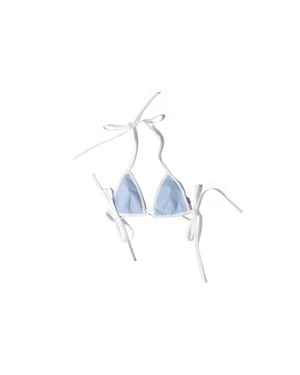 Miu Miu Poplin Bikini Top - Blue