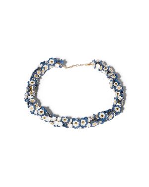 Miu Miu Metal And Leather Necklace - Blue