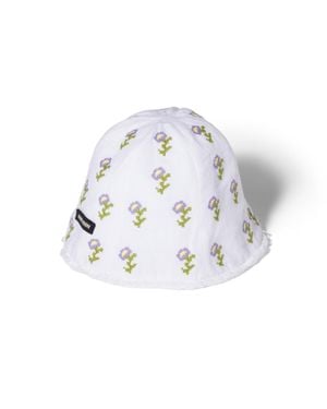 Miu Miu Embroidered Beanie Cap - White