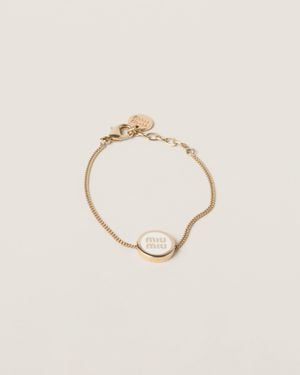 Miu Miu Enameled Metal Bracelet - Metallic